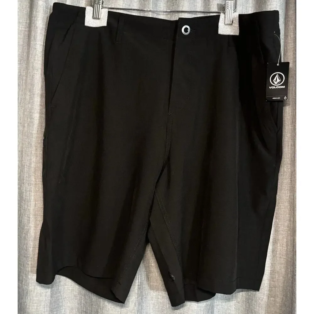New Volcom Kerosene Hybrid Water Repellent Shorts 38” Black NWT